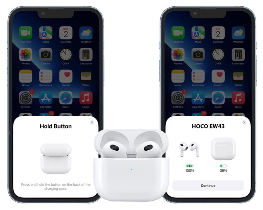 14 Беспроводные наушники TWS Hoco EW43, Bluetooth, 300 мАч, белый.jpg