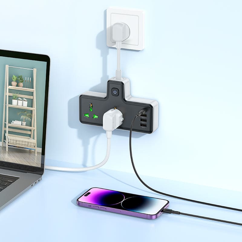 11 Удлинитель Hoco AC11A USB-S + 3USB-A 2500W DC17W Black.jpg 11 Удлинитель Hoco AC11A USB-S + 3USB-A 2500W DC17W Black.jpg