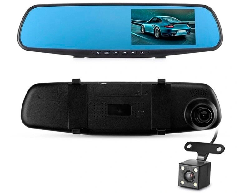 12 Видеорегистратор зеркало с 2 камерами Full HD 1080P Vehicle Blackbox DVR черный.jpg