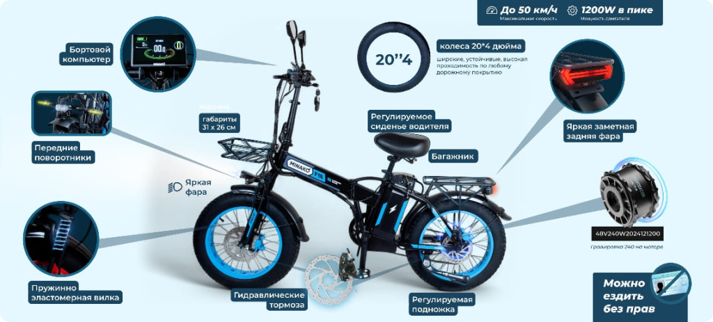 14 Электровелосипед Minako F10 PRO 15Ah Черный (спицы).jpg