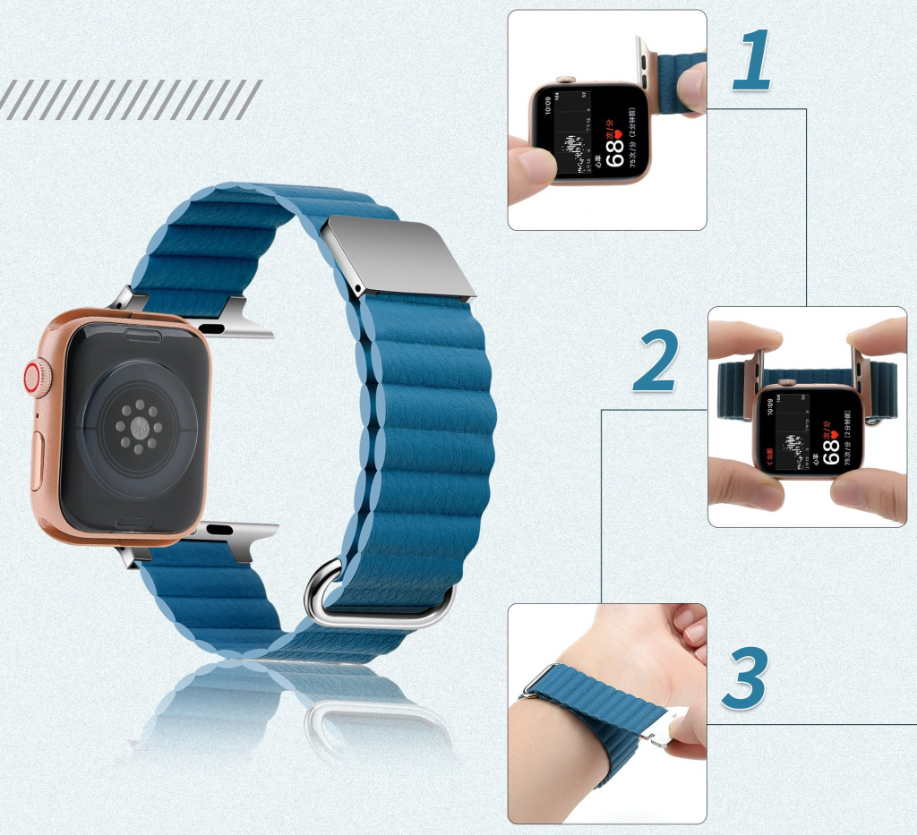 11 Ремешок кожаный Leather Loop Ultra для Apple Watch 42444549 мм, 235мм, на магните,.jpg