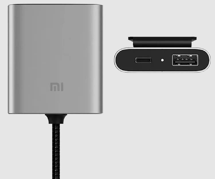 15 Удлинитель с дополнительными разъемами для Xiaomi Car Charger QC 3.0 USB-A + USB-C (CCPJ01ZM) (Silver).jpg