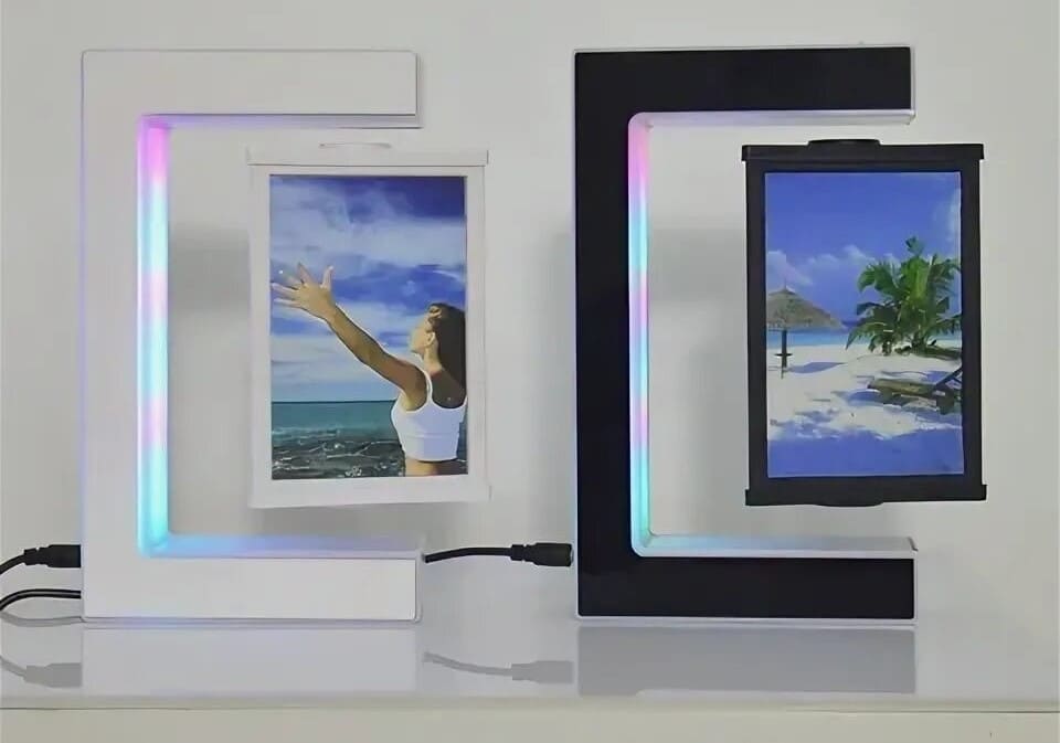 13 Левитирующая фоторамка с RGB подсветкой AH-357 Черная.jpg