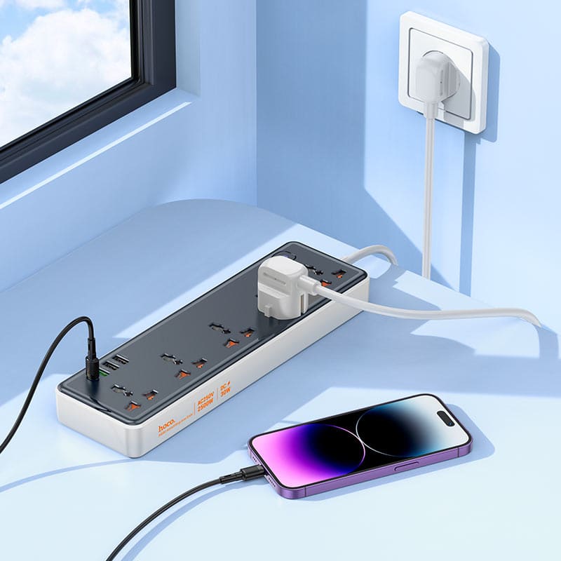 11 Сетевой фильтр удлинитель Hoco AC14A 5 розеток 3 USB и Type-C 2500W 1.5м Белый.jpg 11 Сетевой фильтр удлинитель Hoco AC14A 5 розеток 3 USB и Type-C 2500W 1.5м Белый.jpg
