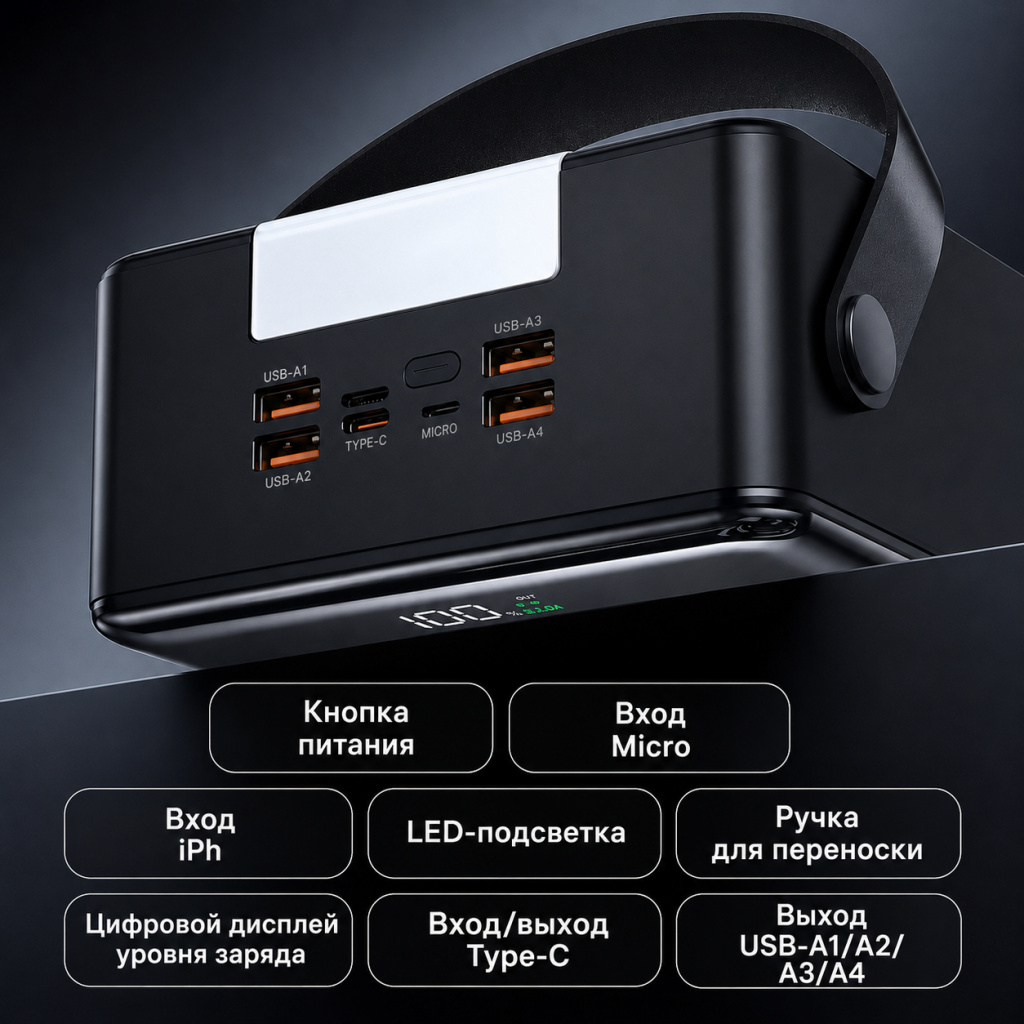 5 Внешний аккумулятор Remax FP-1 100000mAh (27W) Черный.jpg