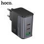 Чёрный Hoco CS75A — два USB-C и USB-A, маркировка 70 Вт