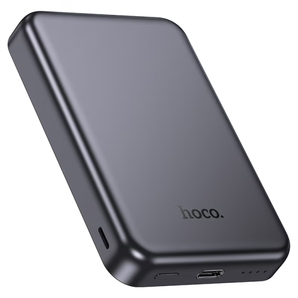 Магнитный внешний аккумулятор Hoco J160 Original, 5000 мАч, USB-C 10 Вт, беспроводная зарядка 5 Вт, серый