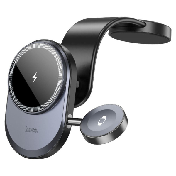 Автомобильный держатель магнитный с беспроводной зарядкой Hoco HW28 15W Черный