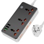 Сетевой фильтр Hoco AC8A (3гнезда,2*USB, 1*QC3.0, 1*PD30W) черный 1.5м