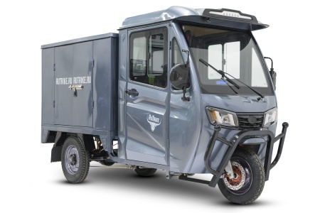Грузовой электротрицикл Rutrike КАРГО Кабина Дуал NEXT 72V2000W (Серый)