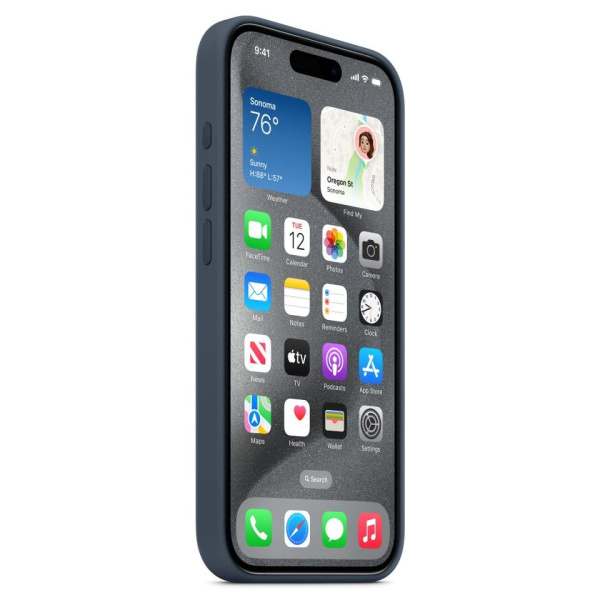 Чехол Silicone Case MagSafe Iphone 15 Pro Синий