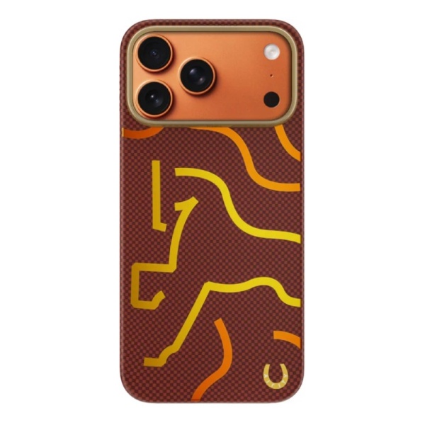 Чехол AIRITY Horse Aramid Fiber Case для iPhone 17 Pro Красный карбон