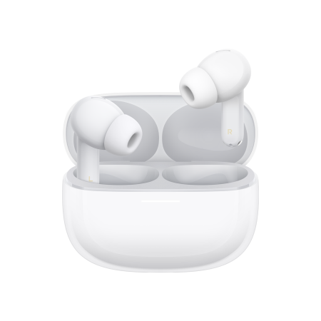 REDMI Buds 8 Pro Cloud White — кейс и наушники на белом фоне