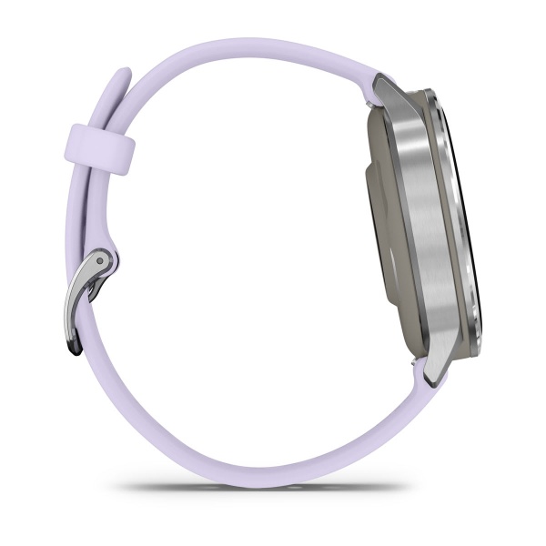 Garmin Venu 4 41 мм, серебристый, ремешок барвинковый силиконовый Periwinkle: основной циферблат, русская адаптация