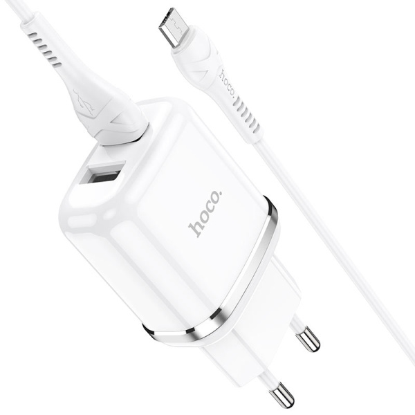 Зарядное устройство HOCO N4 Aspiring 2*USB + Кабель USB-Micro (Белый)