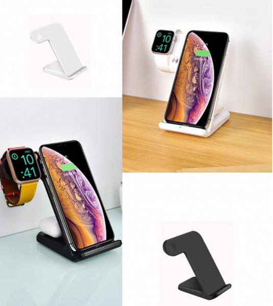 Беспроводное зарядное устройство COTEetCI CS5169 3 в 1 для iPhone / Apple Watch / AirPods