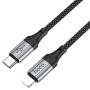 Штекеры USB-C и Lightning чёрного кабеля Hoco X102 Fresh