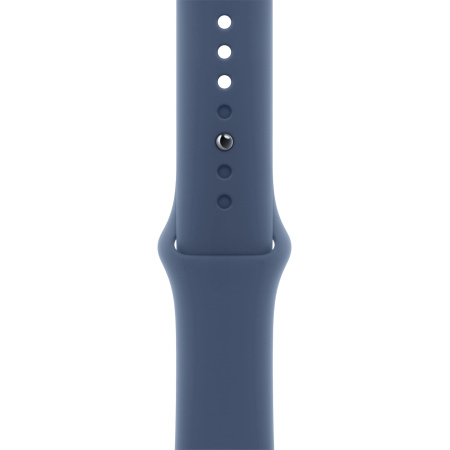 Apple Watch SE 2024, 44 мм, корпус из алюминия серебристого цвета, ремешок Sport Band цвета «синий деним», размер S/M (MXEQ3)
