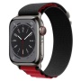 Ремешок нейлоновый Alpine Loop для Apple Watch 42/44/45/49 мм, 235мм, на застежке, черный+красный