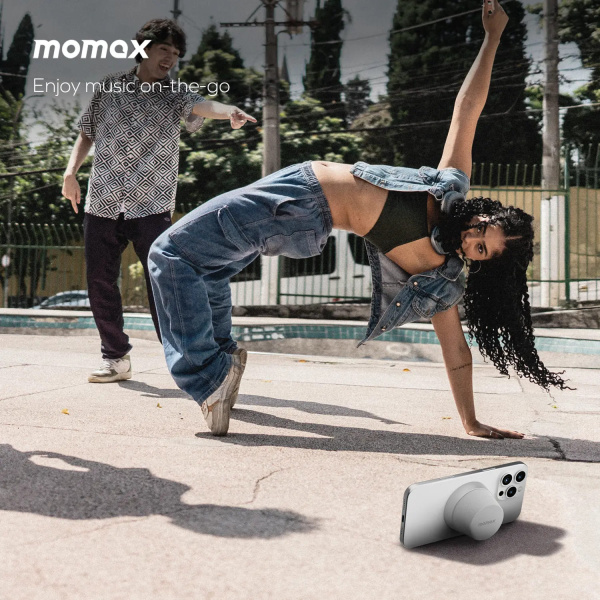 Портативная колонка MOMAX 1-Vibe Go Snap&Go Magnetic (BS6HKS) Silver