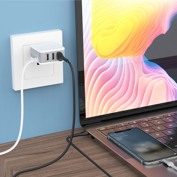 Зарядное устройство BOROFONE BA42A Joyful с кабелем MicroUSB Белый