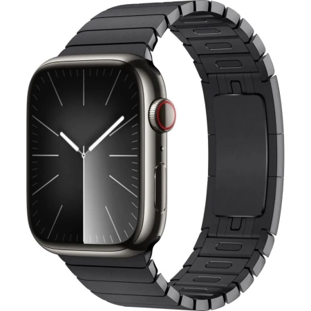 Apple Watch Series 9, 45 mm, корпус из нержавеющей стали цвета «графит», блочный ремешок из нержавеющей стали цвета «графит»
