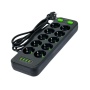 Удлинитель 10 розеток 4 USB 1 Type-C Yemstza YM-LD10U Черный