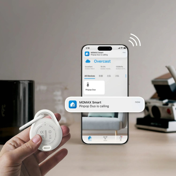 GPS Трекер MOMAX Pinpop Duo Find My locator Tracker (BR11W) White