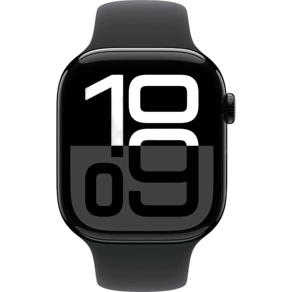 Apple Watch Series 10 GPS 46mm Jet Black Aluminum Case with Black Sport Band M/L (MWWQ3)