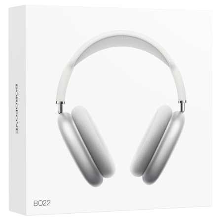 Беспроводные наушники накладные Borofone BO22 Elegant, Bluetooth, 400 мАч, серебристый