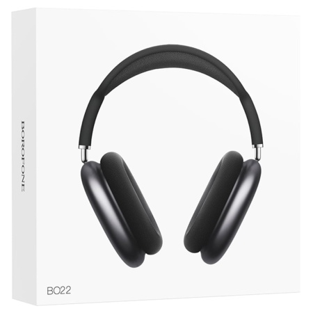 Беспроводные наушники накладные Borofone BO22 Elegant, Bluetooth, 400 мАч, серый металлик