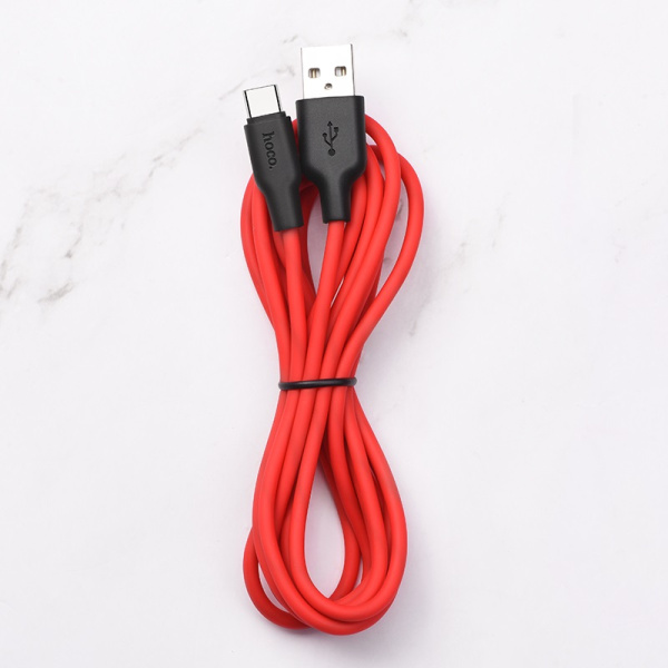 Кабель USB Hoco X21 Plus USB - Type-C 3.0A 1m red