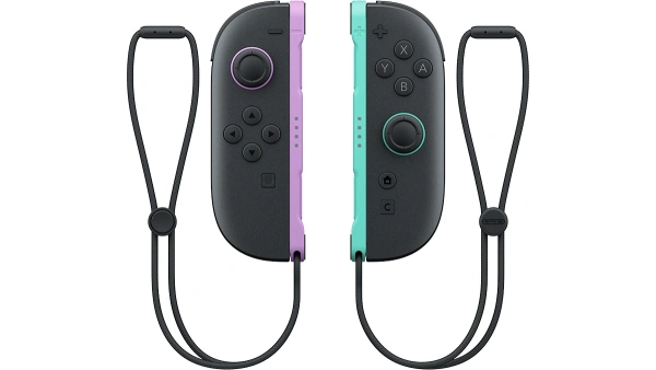Nintendo Joy-Con 2, светло-фиолетовый и светло-зелёный — вид спереди
