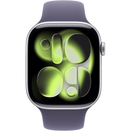 Apple Watch Series 11 GPS 46mm Silver Aluminium Case with Purple Fog Sport Band - M/L