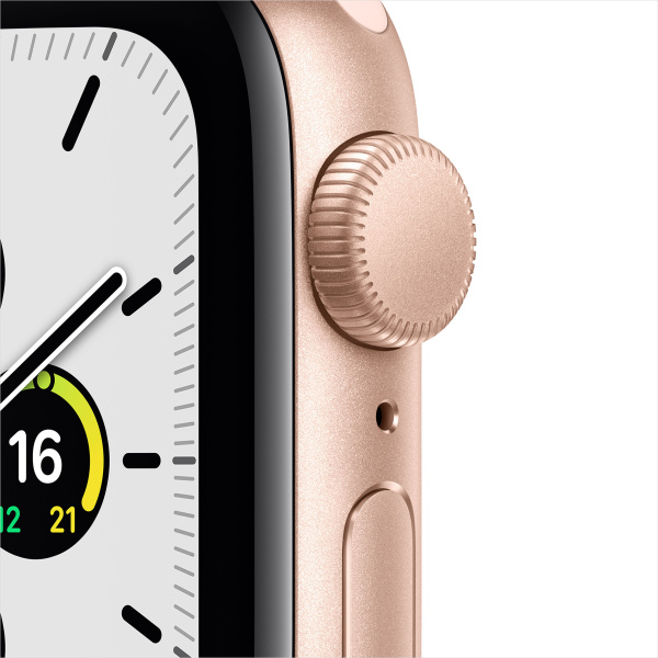 Apple Watch Series SE, 40 мм (корпус из алюминия золотого цвета, спортивный ремешок розовый песок)