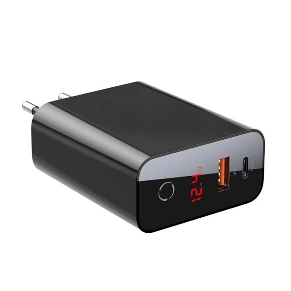 Сетевое зарядное устройство Baseus Speed PPS Quick Charger Type-C+USB 45W (CCFSEU907-01) Black