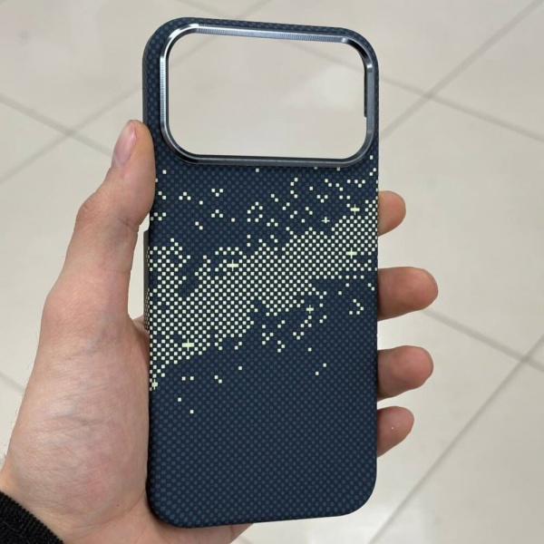 Чехол Mobikas Armor Grid Kevlar IPhone 17 Pro Max Blue/Yellow Pixel