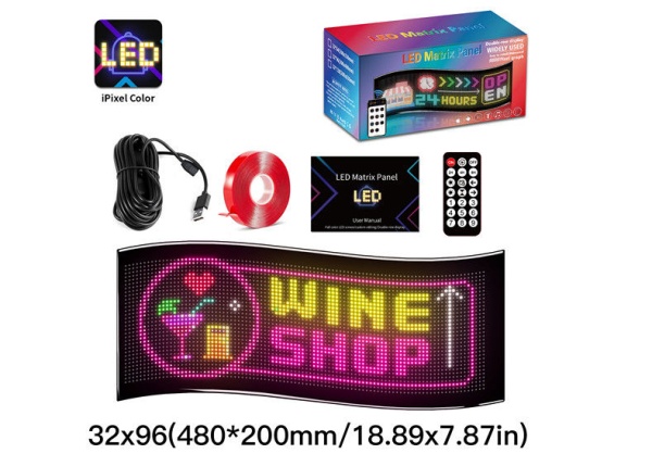 Гибкая LED-панель YM-3296LD 32×96 (48 × 20 см), Bluetooth