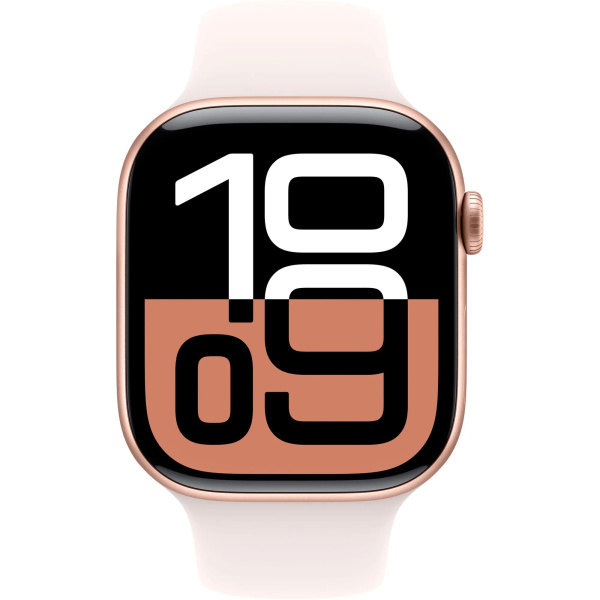 Apple Watch Series 10 GPS 46mm Rose Gold Aluminum Case with Light Blush Sport Band S/M (MWWT3)