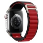 Ремешок нейлоновый Alpine Loop для Apple Watch 42/44/45/49 мм, 235мм, на застежке, черный+красный