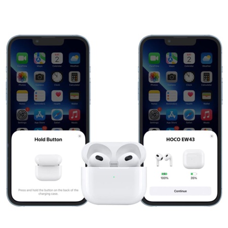 Беспроводные наушники TWS Hoco EW43, Bluetooth, 300 мАч, белый