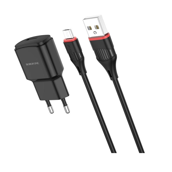 Зарядное устройство BOROFONE BA48A Orion 2.1A Черный (Micro-Usb)