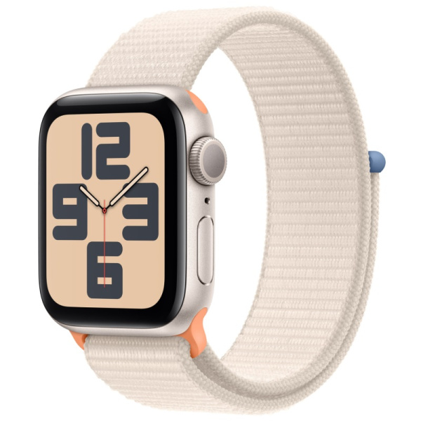 Apple Watch SE 2023, 40 мм, корпус из алюминия цвета «сияющая звезда», спортивный браслет цвета «сияющая звезда»