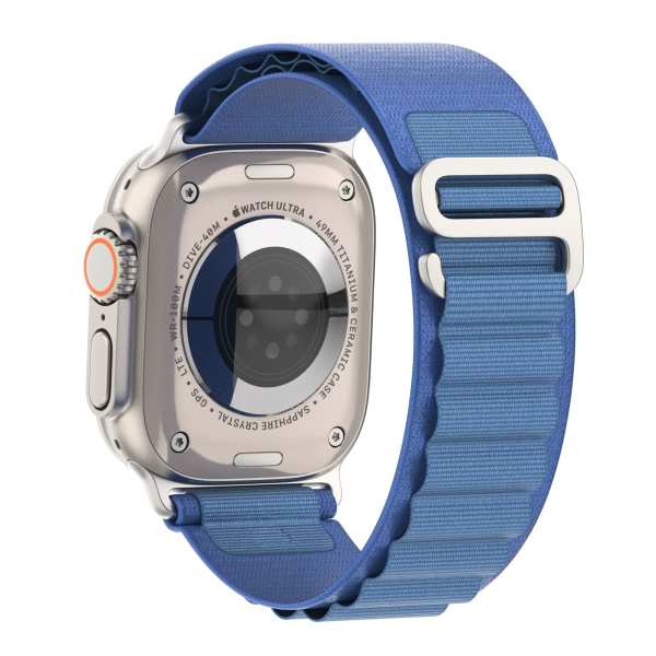 Ремешок нейлоновый Alpine Loop для Apple Watch 42/44/45/49 мм, 235мм, на застежке, синий