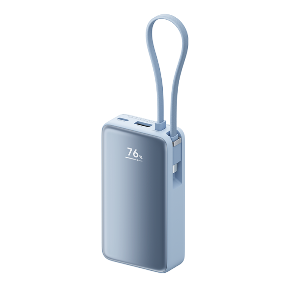 Внешний аккумулятор Xiaomi Power Bank 10000mAh 45W с кабелем и дисплеем, Sea Salt Blue