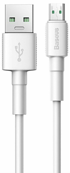 Кабель USB BASEUS Mini White USB - MicroUSB 4А 1м Белый (CAMSW-D02)