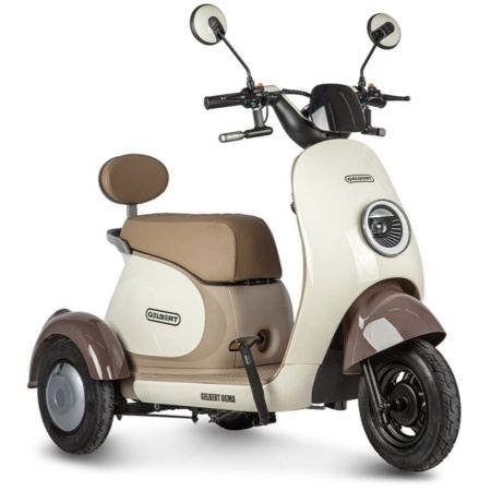 Электротрицикл Rutrike Gelbert Ogma 48V/60V 650Вт (Бело-коричневый-3052)