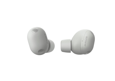 Sony WF-1000XM6 Platinum Silver: два наушника, боковой ракурс