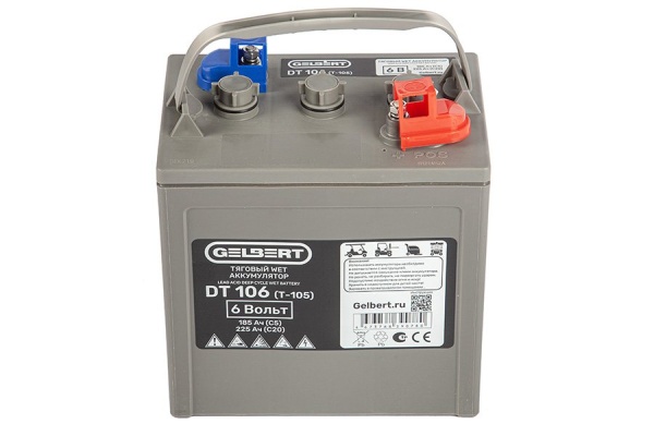 Аккумулятор тяговый WET Gelbert DT106 (6V185A/H C5) [T-105]