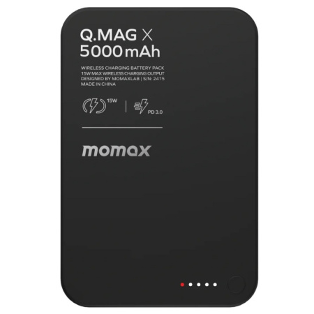 Внешний аккумулятор Momax Q.Mag X 5000 mAh, Black